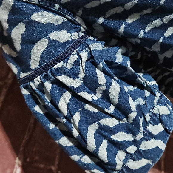 Madewell Navy and White Wave Blouse - Picture 3 of 9